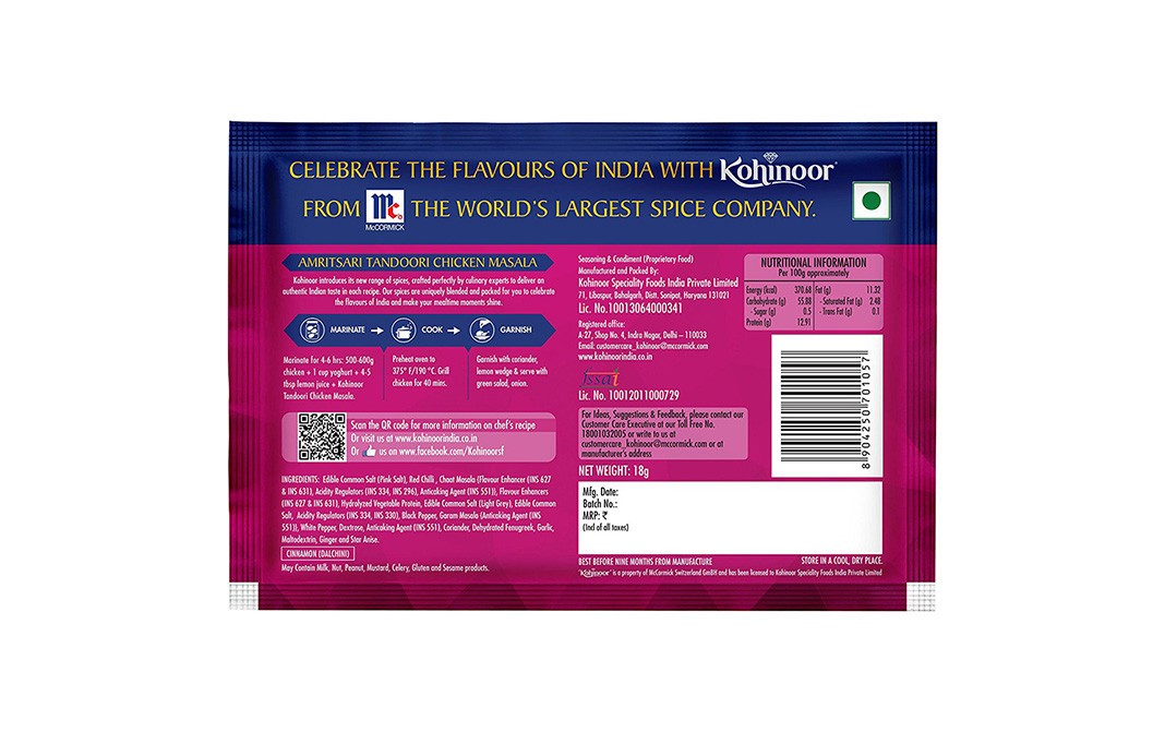 Kohinoor Amritsari Tandoori Chicken Masala   Pack  18 grams